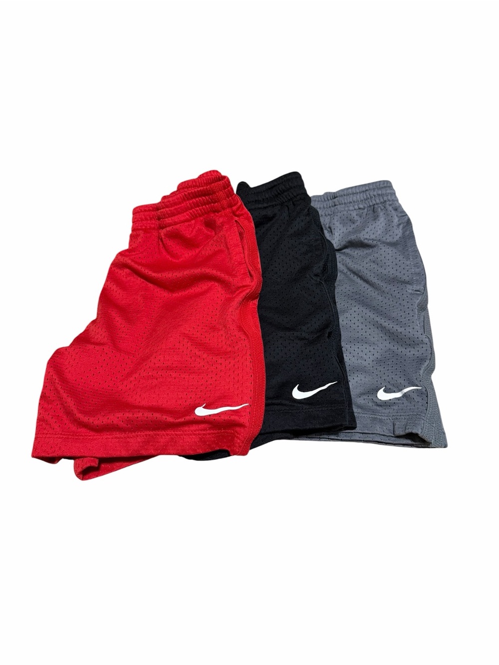 Nike Dri-FIT Toddler Boys Mesh Athletic Shorts Bundle | Red Black Gray 4T
